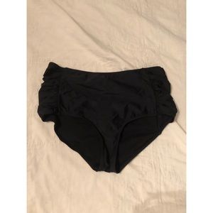 High waisted roushe bikini bottoms